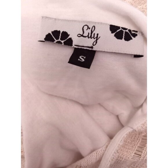 Lily Womens White/Gold Thread Knit Long Flare Sleeve Dress Size Small - Picture 15 of 15